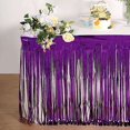 thumbnail image 2 of BalsaCircle 29" x 9 feet Purple Metallic Foil Fringe Table Skirt Wedding Birthday Party Catering, 2 of 8
