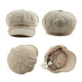 thumbnail image 5 of Woman Visor Beret Newsboy Cabbie Painters Paperboy Cap Winter Hats Lined Wool Beige, 5 of 6