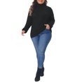 thumbnail image 2 of Agnes Orinda Women's Plus Size Halloween Outfits Sweater Cable Knit Turtle Neck Long Sleeve Ribbed Cuff Fall Winter Chunky Pullover Sweaters 1X Black, 2 of 6