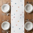 thumbnail image 4 of Table Runner 90 Inches Long for Kitchen Dining, Spring Flowers Dresser Scarf Farmhouse, Dining Table Decorations for Wedding/Parties, Watercolor Floral Leaves Butterflies Plant 13 x 90 In, 4 of 8
