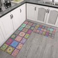 thumbnail image 2 of Pink Diverse Mandala Pattern Kitchen Rugs Sets Of 2,Anti Fatigue Kitchen Mat Rugs Non Slip Washable,Decorative Kitchen Floor Mats for Kitchen,Sink,Laundry,17"x30"+17"x47", 2 of 7