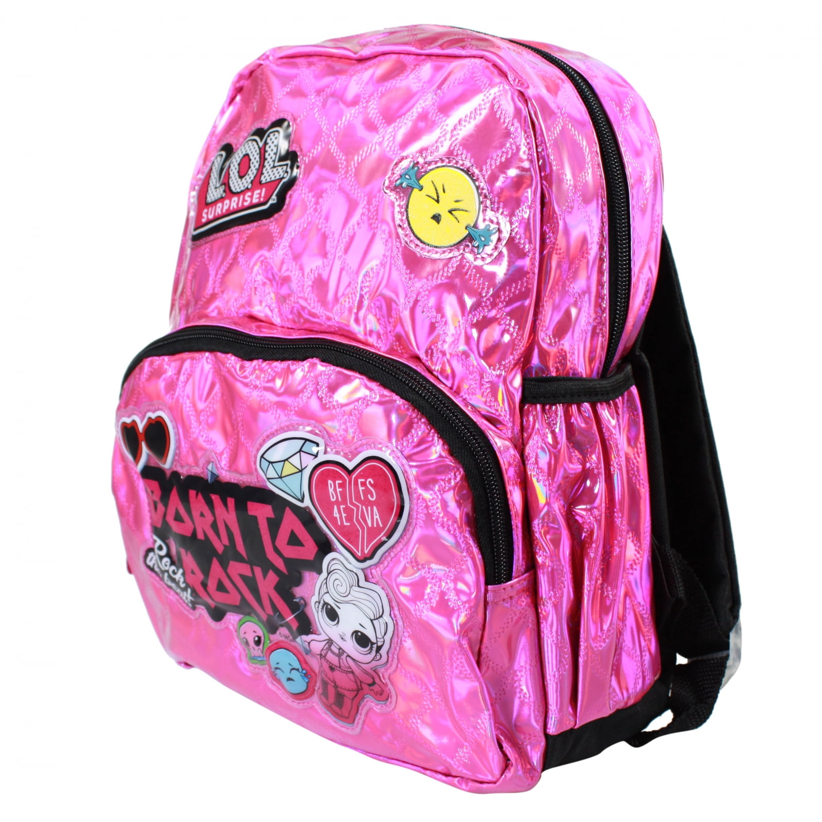 LOL Surprise 12 Inch Mini Pink Holographic Quilted Backpack | Walmart ...