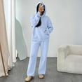 thumbnail image 6 of HKYNLAG Sweats Sets for Women Comfy Hoodie Sweatsuit Sets Long Sleeve Wide Leg Pants Fall Fashion Clothes Light Blue XL, 6 of 6