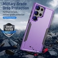 thumbnail image 6 of REQO for Samsung Galax S23 Ultra Case,S23 Ultra Case,with HD Screen Protector [Military Grade Drop Tested] Heavy-Duty Tough Rugged Shockproof Protective Case for Galax S23 Ultra, Purple, 6 of 6