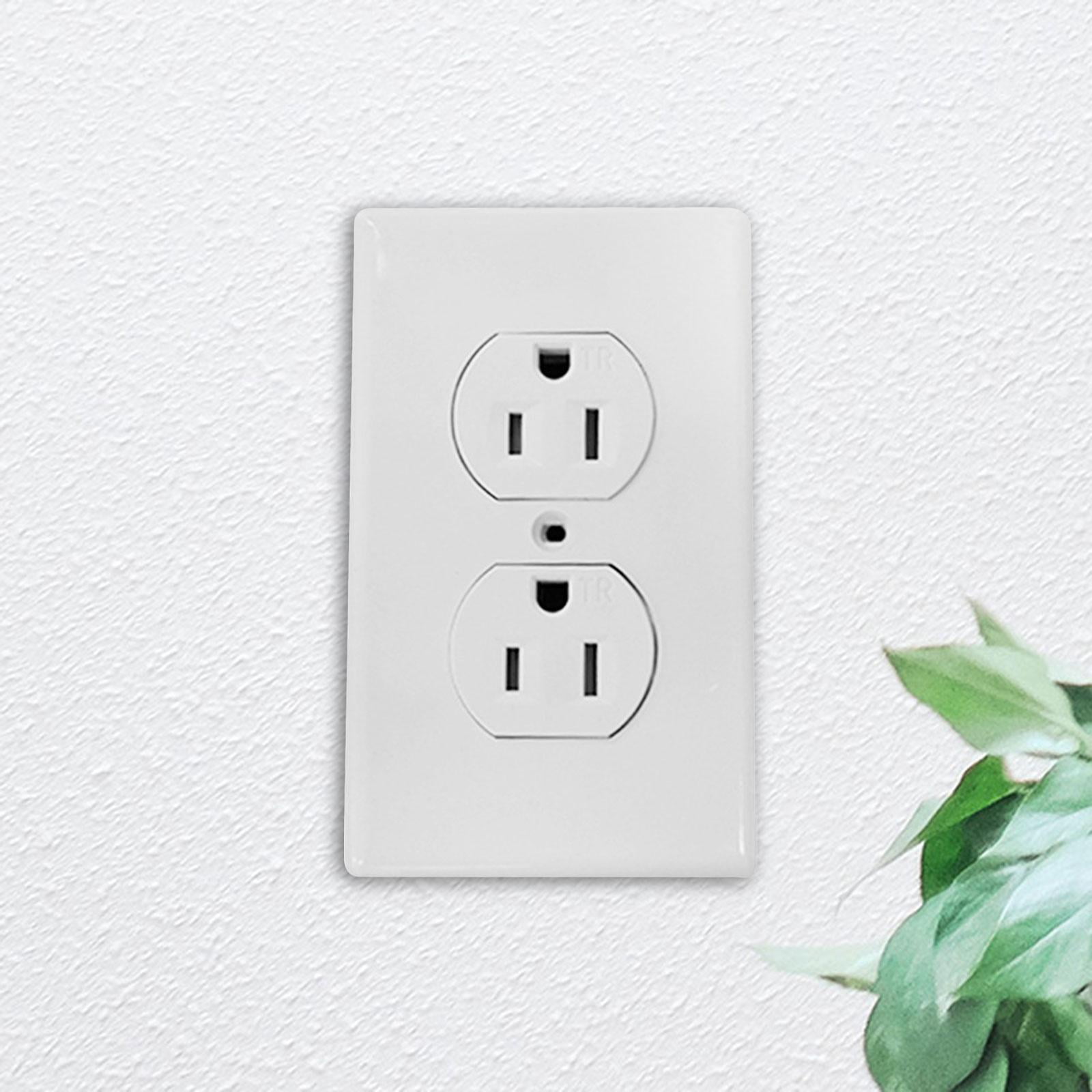 Wall Socket Wall Receptacle 3 Prong Modern Double Outlet Recessed Wall Adapter Wall Outlet for Kitchen Room Restaurant Office Dorm
