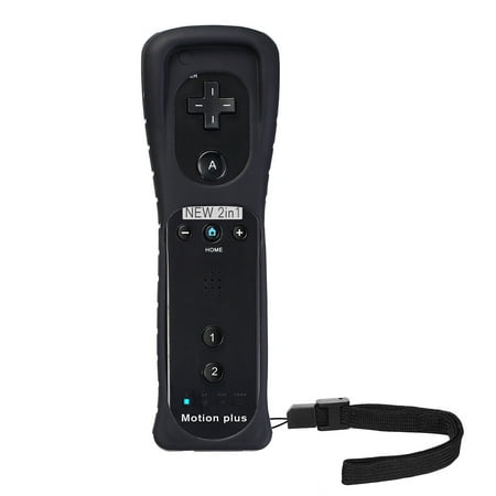 BEYGO Black Motion Plus Remote Controller & Nunchuck with Silicon Case for Nintendo Wii/Wii U