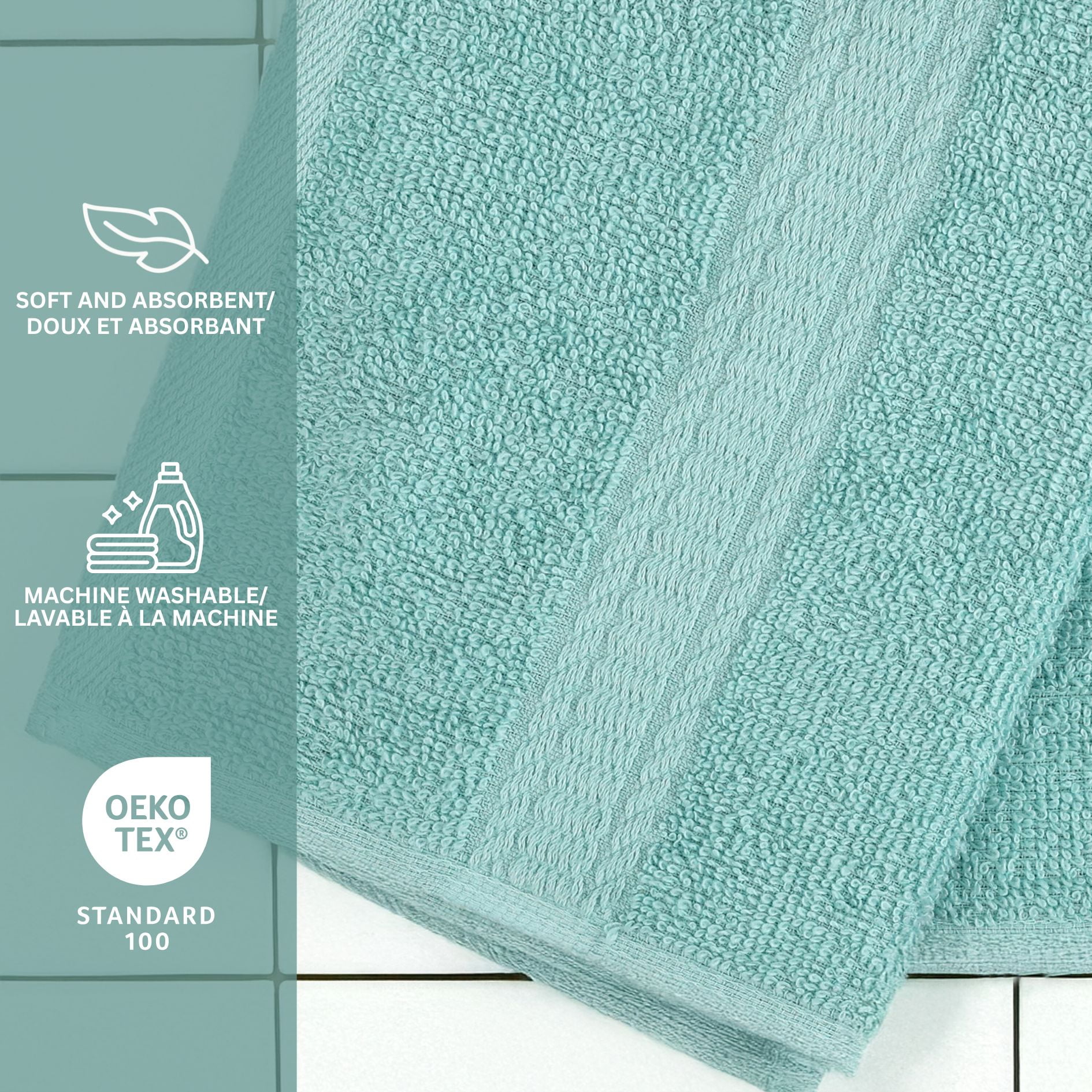 Mainstays Basics Solid Hand Towel, 100% Cotton, 16x26"