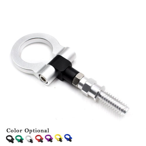 Front Rear Bumper Ring Screw On Towing Tow Hook Bar for BMW European Car Silver