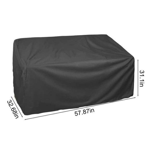 Housse Imperméable pour Causeuse de Patio, Housse pour Causeuse d'Extérieur 2 Places, Housses de Meubles de Patio avec Évent et Poignées