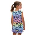 thumbnail image 4 of chaqlin Rainbow Leopard Print Girls 2 Piece Summer Outfits Sleeveless Round Neck Tank Top Elastic Waist Flare Pants with Pockets Trendy Vacation Clothes, 4 of 7