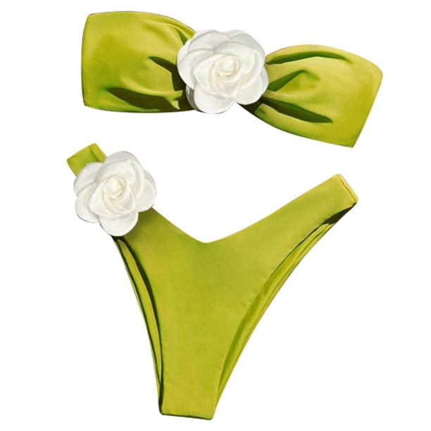 MKLEKYY Trajes De Baño mujer Natacion Women'S Solid Color Sexy Bikini Swimsuit Bikini