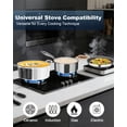 thumbnail image 4 of FogDream 5pcs  Nonstick Cookware Set, Tri-Ply Stainless Steel,9.5in Fry Pan, 5-Quart Soup Pot & 2.3-Quart Sauce Pan,Dishwasher & Oven Safe, Induction Compatible, Silver, 4 of 9