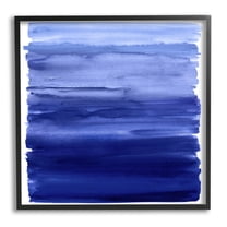 Stupell Industries Blue Gradient Brush Strokes Graphic Art Black Framed Art Print Wall Art, Design by Allie Corbin