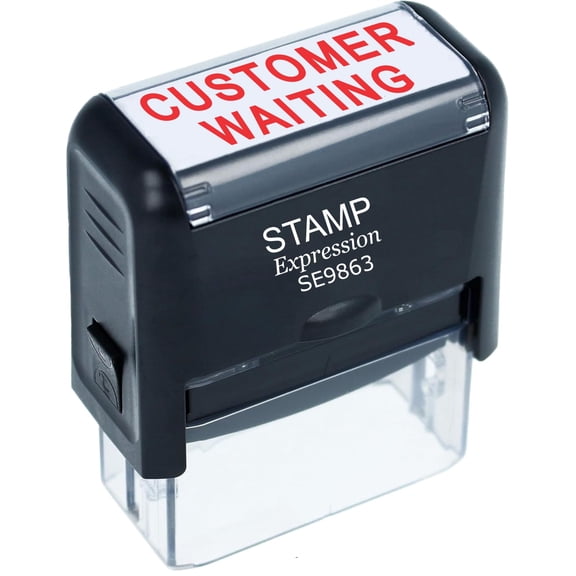 StampExpression - Customer Waiting Office Self Inking Rubber Stamp - Red Ink (A-5946)
