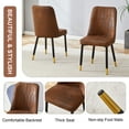 thumbnail image 3 of Hassch Brown Suede-like Velvet Dining Chairs Set of 2, Modern Kitchen & Dining Side Chairs with Upholstered Seat and Backrest, and Golden Tipped Black Metal Legs, 3 of 7