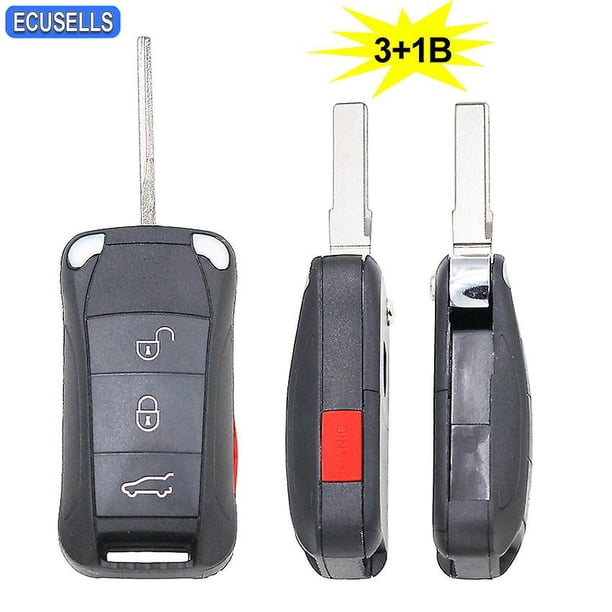2/3/4 Button Flip Remote Car Key Shell Case Housing For Porsche Cayenne 2004 2005 2006 2007 2008 2009 2010 2011 Haa / Hu66 Blade