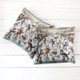 thumbnail image 3 of Ambesonne Cat Throw Pillow Cover Pack of 2, Cheery Kitties Ice Skating Fun, 2 Pcs-28"x28", Orange Brown Pale Blue, 3 of 5