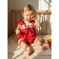 thumbnail image 4 of Cenuakty Baby3M 6M 12M 18M Girls Romper, Fly Sleeve Strawberry Infant Bodysuit Summer Clothes for Casual Daily, 4 of 8