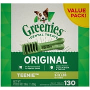 ($5 Gift Card Included) Greenies Original Teenie Natural Dental Dog Treats, 36 oz. Pack (130 Count)