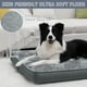 thumbnail image 2 of NUPIDA Cama para perro, impermeable, de lujo, con funda extraíble, lavable, antideslizante, para mascotas, tamaño grande, mediano, jumbo, perros pequeños, 35 x 22 pulgadas, color gris, 2 of 5