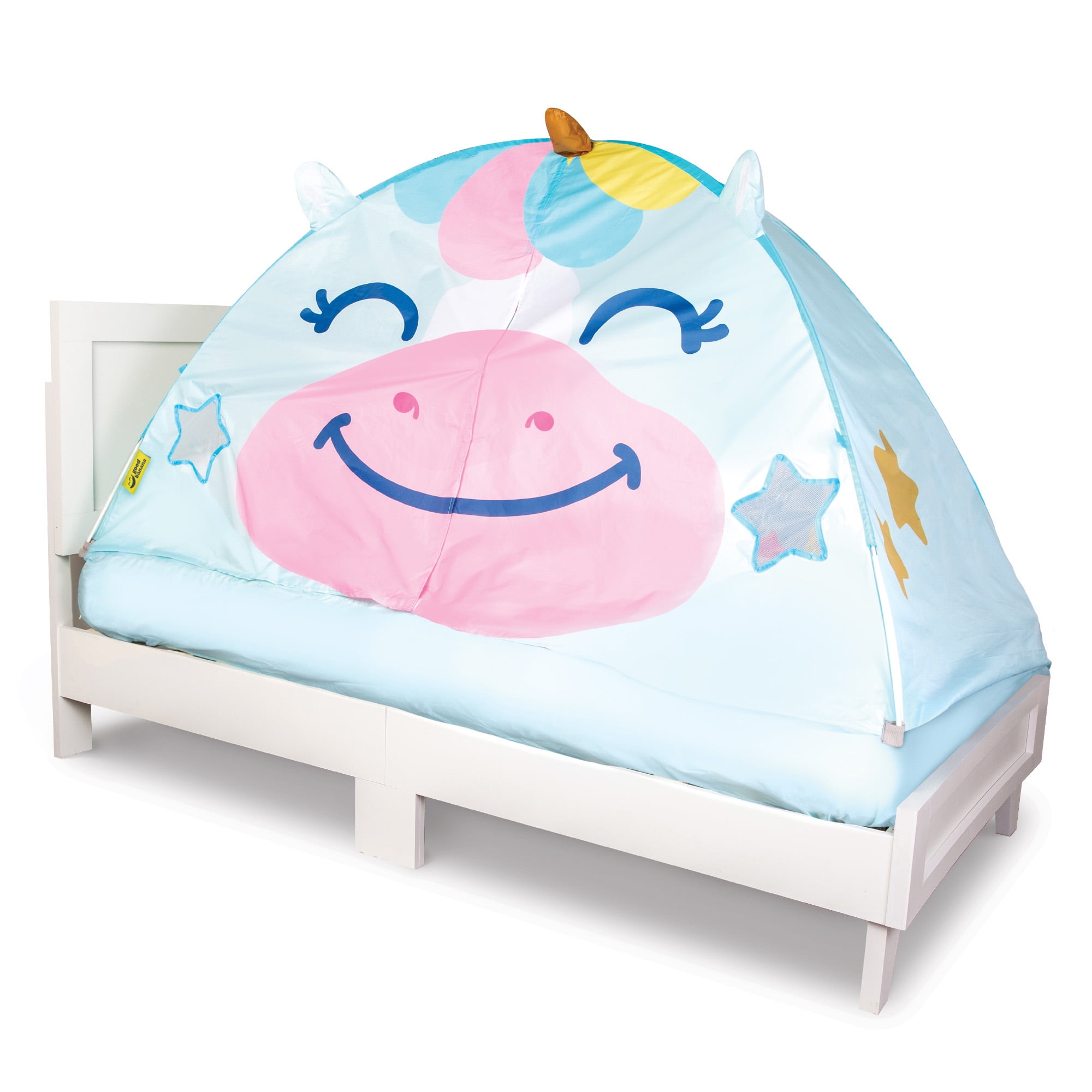 Stimulates Imagination Easy Set-Up 42” x 36” x 76” GOOD BANANA Kids’ Unicorn Bed Tent for Twin Beds Promotes Independent Play Magical Play Fort Ventilated Indoor Play Tent Hugs Mattress Firmly 
