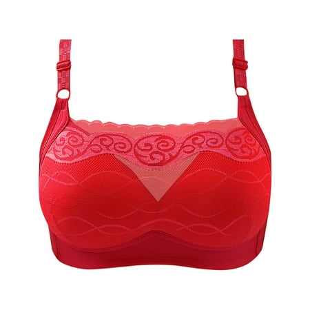 

HHei_K Ladies No Steel Ring Bra Receiving Bra Top Support Sagging Bra Underwear 3/4 Cup