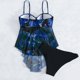 thumbnail image 5 of Gibobby Conjunto de Bañador Sexy Conjunto de traje de baño dividido con estampado de tirantes con doble hombro sexy para mujer(Azul,CH), 5 of 5