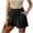 #03 Black 【Mix & Match: Stock Up on Your Favorite Colors】, variant on Women's Solid Drawstring Elastic Waist Shorts, Casual Pull-On Pants with Functional Pockets, Soft Polyester Blend Fabric, Mid-Waisted Comfort Shorts for Everyday Wear, | TruBelle,Army Green L