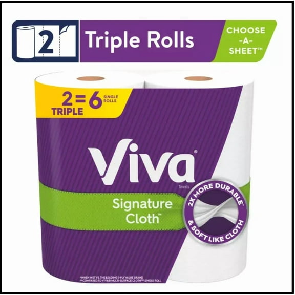 Viva Signature Cloth Paper Towels, 2 Triple Rolls Free Shipping