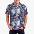 thumbnail image 1 of Fotbe Purple Marble Texture Camiseta Polo de Golf para Hombre con Estampado – Camisa Deportiva Transpirable con Cuello Abotonado-3X-Large, 1 of 6