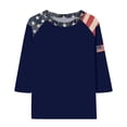 thumbnail image 3 of MEICHEN Ladies' American 250th Anniversary Patchwork Print 3/4 Sleeve 3/4 Sleeved Top Summer T Shirts for Women, 3 of 5