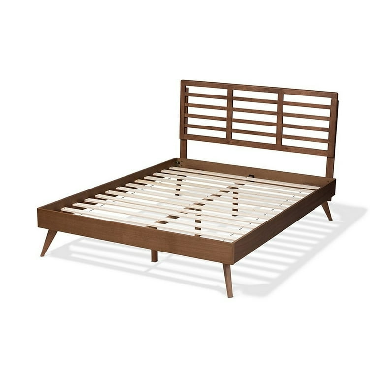 Baxton Studio Calisto Mid-Century Modern Walnut Brown Finished Wood Queen Size Platform Bed Baxton Studio Calisto Mid-Century Modern Walnut Brown Finished Wood Queen Size Platform Bed