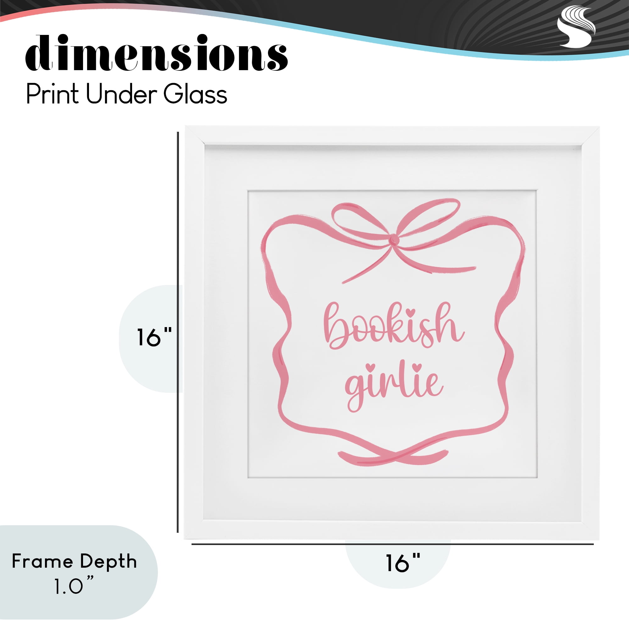 Stupell Industries Bookish Girlie with Bow White Framed Print Under Glass, design by Lucille Price