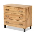 thumbnail image 2 of Baxton Studio Maison Oak Brown Finished Wood 3-Drawer Storage Chest, 2 of 8