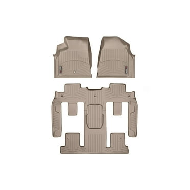 WeatherTech Custom Fit FloorLiners compatible with Enclave, Acadia, Outlook - Complete Set (1st Row, 1-Piece 2nd/3rd Row), Tan
