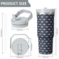 thumbnail image 4 of Modern 30oz Handheld Travel Tumbler with Handle – Double Wall Stainless Steel Insulated Cup, Flip Straw Lid, Leak-Proof & BPA-Free for Hot and Cold Drinks – Durable Coffee & Juice Mug White, 4 of 7