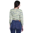 thumbnail image 3 of Moomaya Hauts Courts à Manches Longues pour Femmes T-Shirt Court Imprimé à Col Rond, 3 of 4