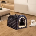 thumbnail image 3 of Cama cueva para gatos con 2 formas de uso. Casita reutilizable con base antideslizante para perros y mascotas. Ideal para cachorros, perros pequeños y Estrella, 3 of 5
