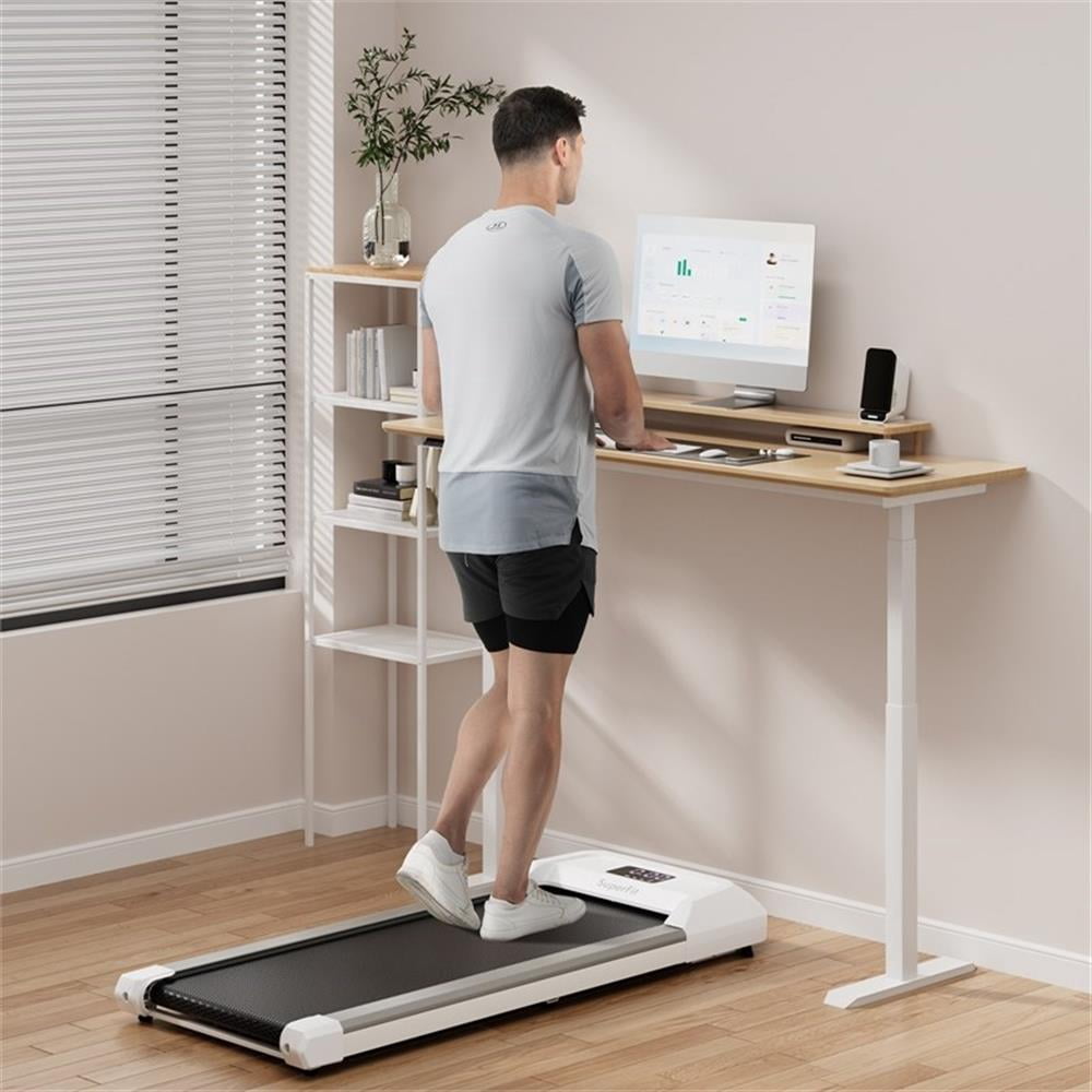 Pemberly Row Walking Pad with 265 lbs Capacity Remote Control Treadmill in Gray