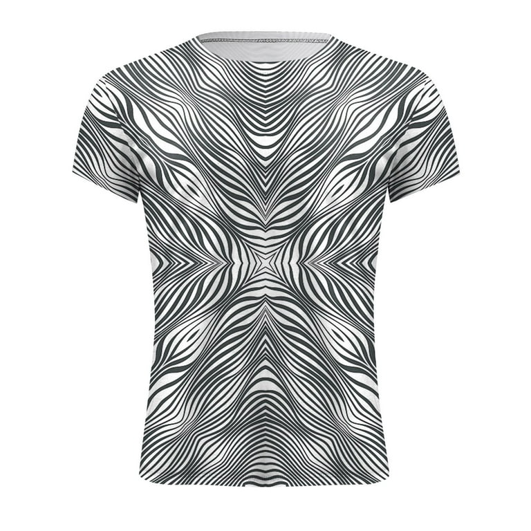 ZCFZJW 3D Color Block Pattern Graphic T-Shirts for Men Summer