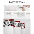 thumbnail image 5 of No Hook Shower Curtain with Snap in Liner, Chinese Style Pattern Red Background Hotel Shower Curtains for Bathroom, Washable Shower Curtain Liner Set with Mesh Top Window, 72"x96", 5 of 6