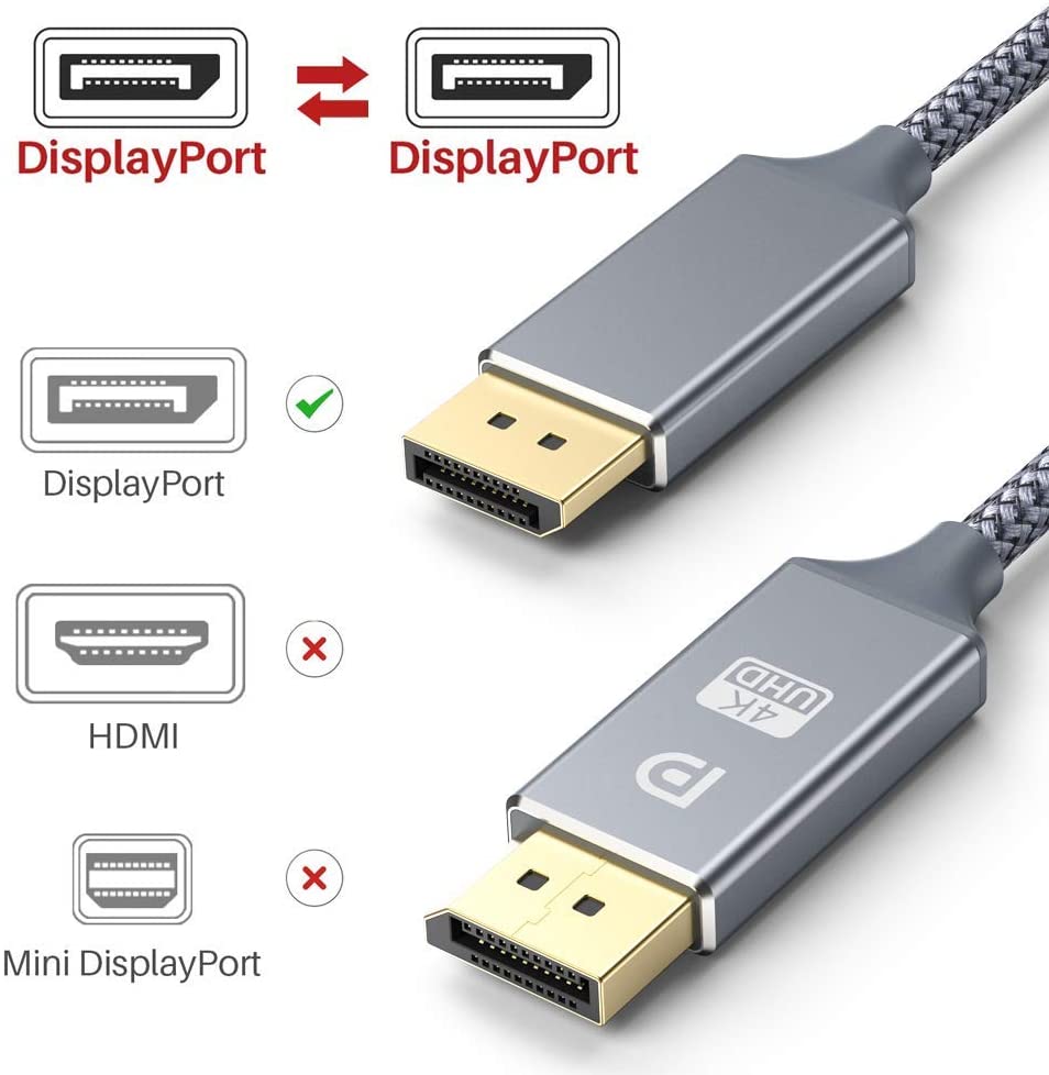 DisplayPort Cable, 4K DP Cable Nylon 