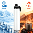 thumbnail image 5 of Boyun Daj 25oz Water Bottle with Handle, 304 Stainless Steel Double Wall Vacuum, Leak Proof Wide Mouth Sports Bottle, BPA Free, Keep Hot & Cold, White, 5 of 6