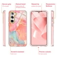 thumbnail image 4 of Petocase for Samsung Galaxy S23 Plus 5G Case,[2 Tempered Glass Screen Protector + 2 Camera Lens Protector ]Fashion Marble Pattern Slim Rugged Shockproof Protective Phone Cover,Rose Gold, 4 of 7
