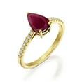 thumbnail image 2 of HeartsAndYou 1ct Natural Pink Ruby Accents Solitaire Engagement Ring 14k SOLID Yellow Gold, 2 of 5