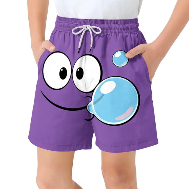 Pantalones cortos de bolsillo para niños con cordón elástico estampado casual traje de baño pantalones de cinco puntos
