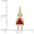 thumbnail image 3 of Collier Pendentif Pierre de Naissance Fille en Or Jaune 10k, 3 of 7