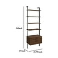 thumbnail image 5 of Wens Wall Mounted Bookcase Unit, 4 Shelves, 2 Drawers, Black Brown, 5 of 5