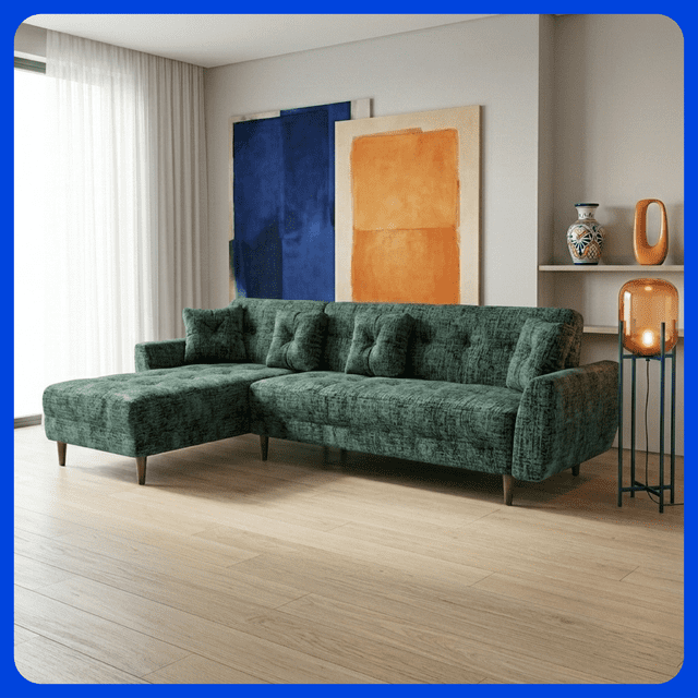 LASE Muebles Sala Esquinera En L Sofá Cama Reclinable 3 En 1 • California Onix
