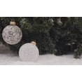 thumbnail image 3 of Glass Christmas Tree Ornaments - 67mm/2.63" [4 Pieces] Decorated Balls from Christmas by Krebs Seamless Hanging Holiday Decor (Clear and Frost with Lace and Gold Sparkles), 3 of 3